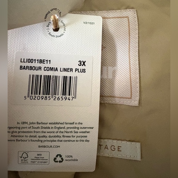 🆕Barbour Cosmia Liner Quilted Long Vest Size 3X NWT - Picture 12 of 13